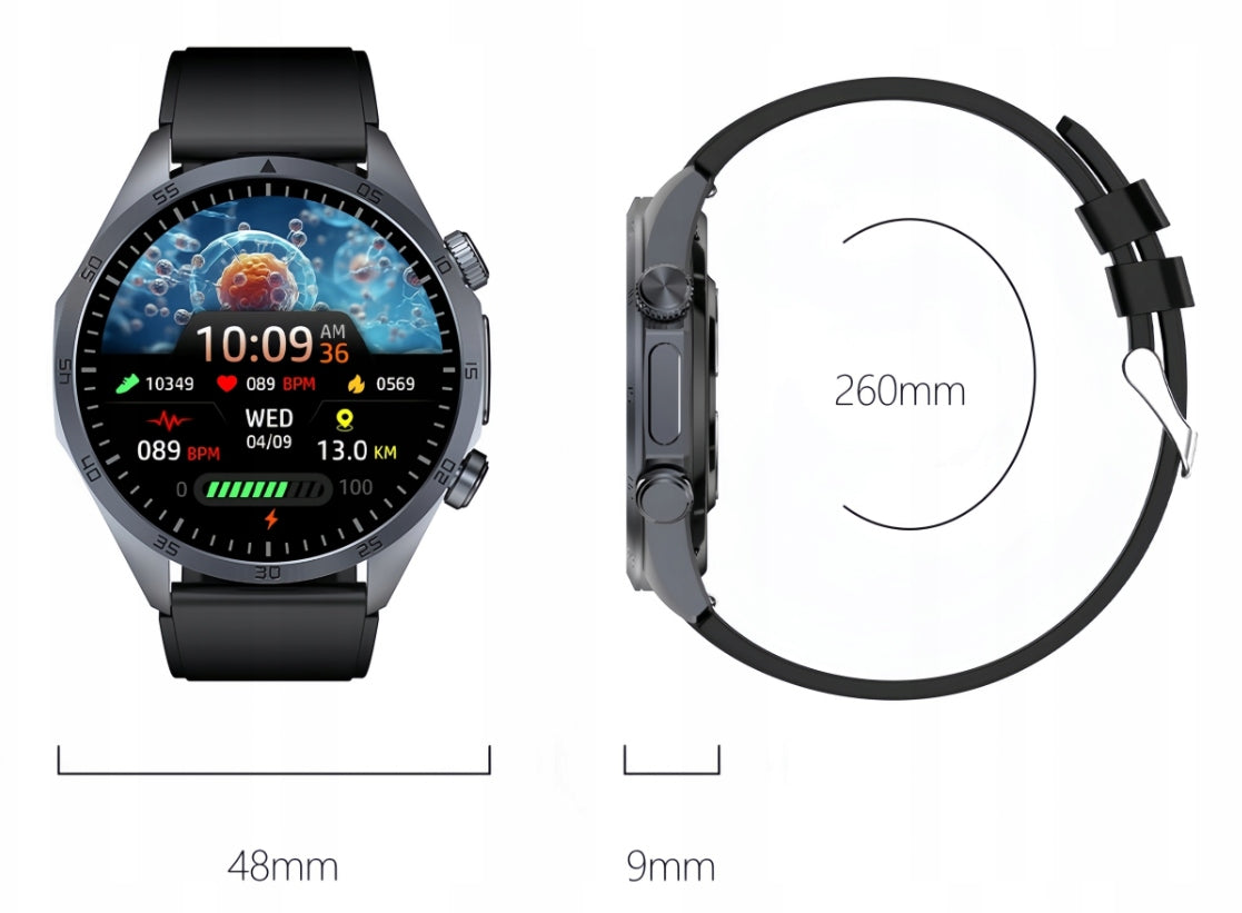 EKG ir sveikatos matavimai, išmanusis laikrodis su pulsaciniu masažu CES