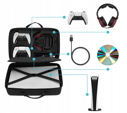Kelioninis dėklas, sustiprintas lagaminas PS5 Slim / PS5 D ChassiC ir pultams