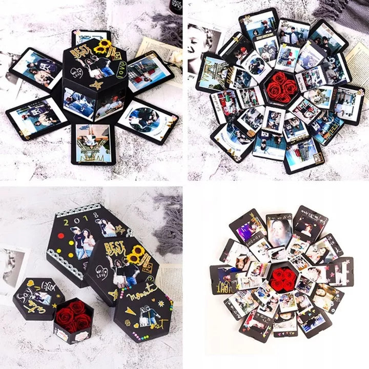 Sprogstanti nuotraukų dėžutė