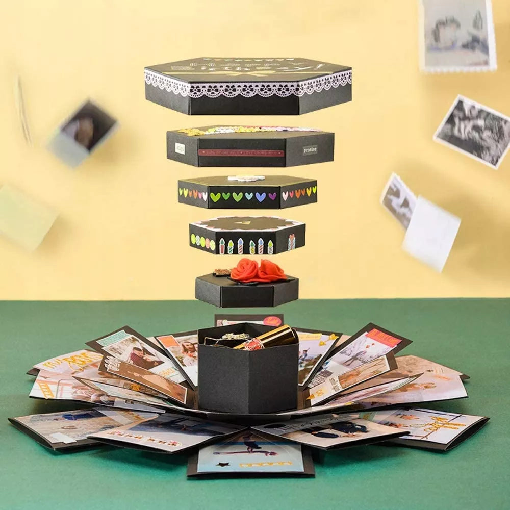 Sprogstanti nuotraukų dėžutė