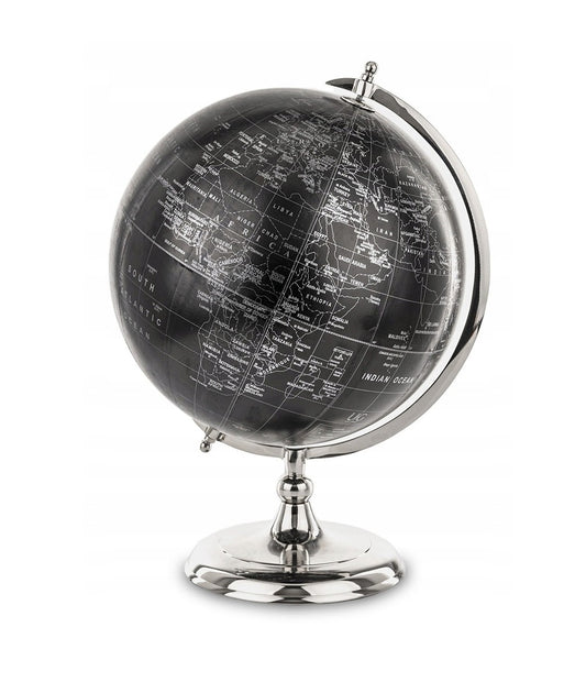 Elegantiškas metalinis juodo ir sidabro dizaino gaublys