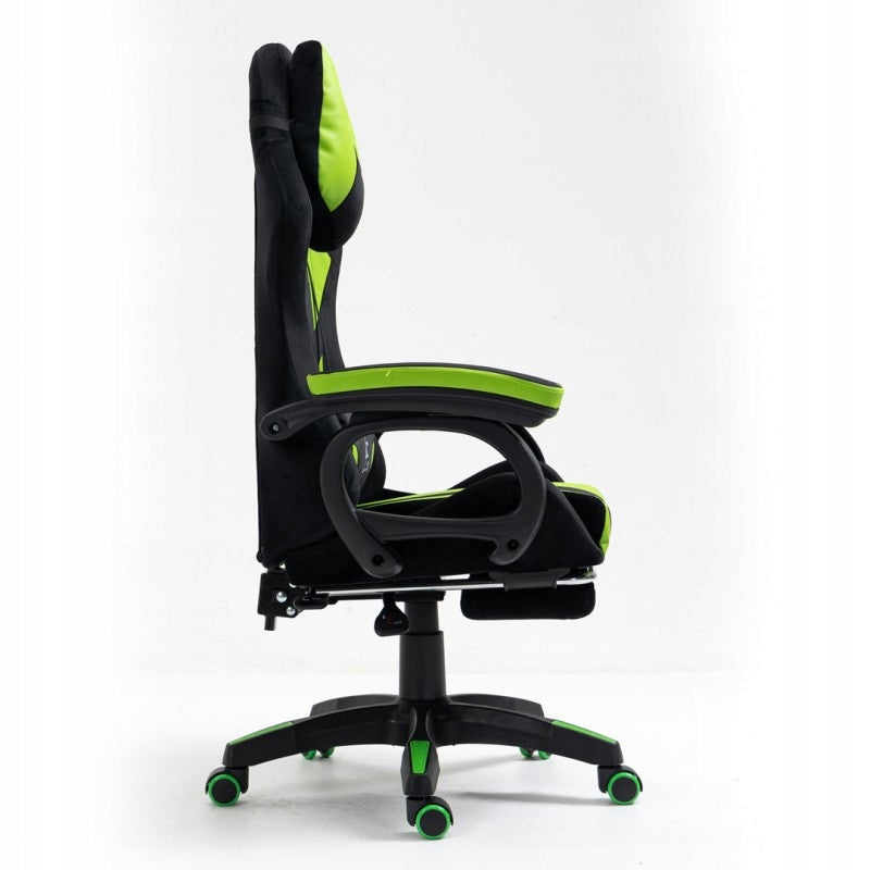 Sukamas žaidimų kėdės su atrama kojoms ir masažine pagalve