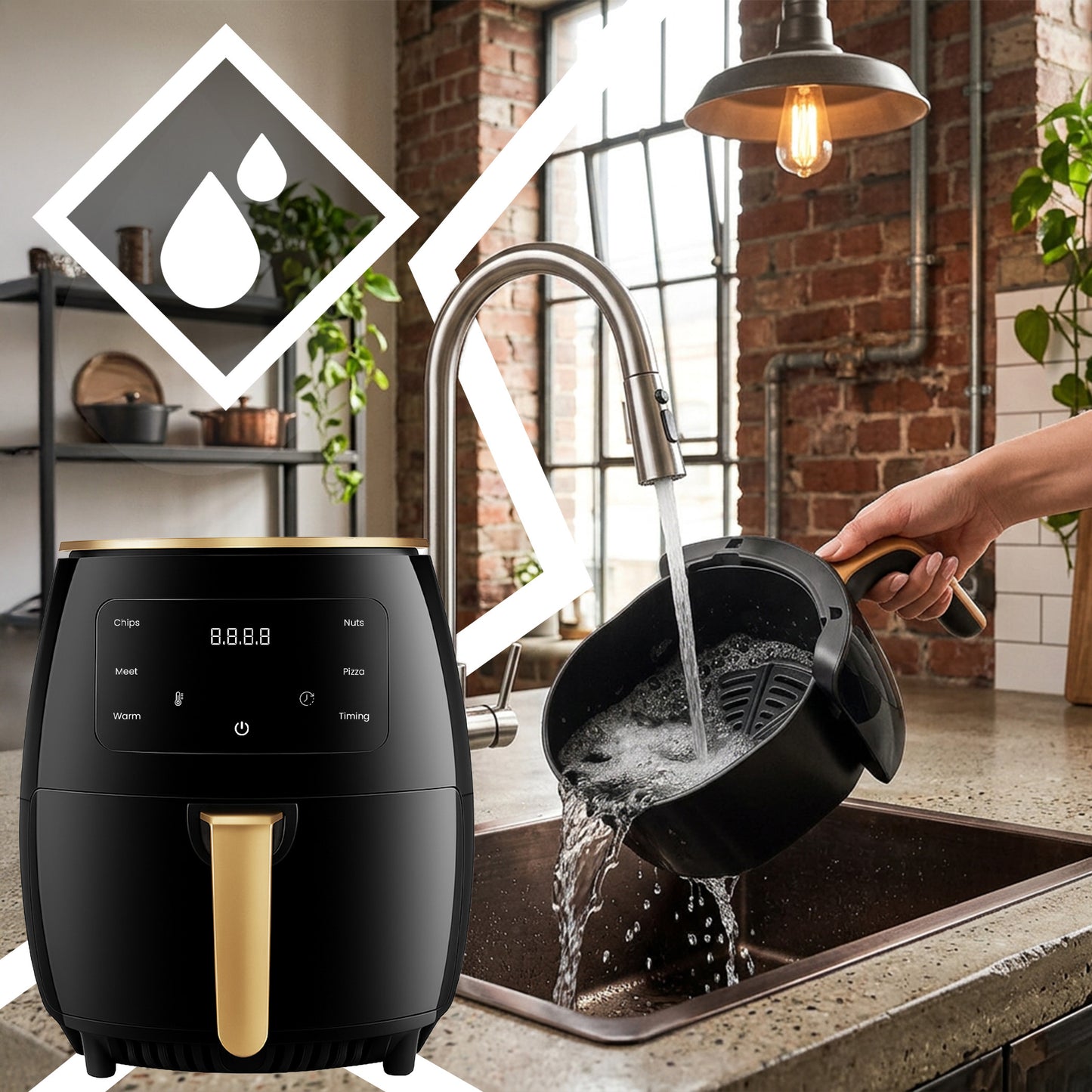 Beriebalinė Keptuvė Air Fryer 6L, 2400W Galingas Orkaitė-Keptuvė
