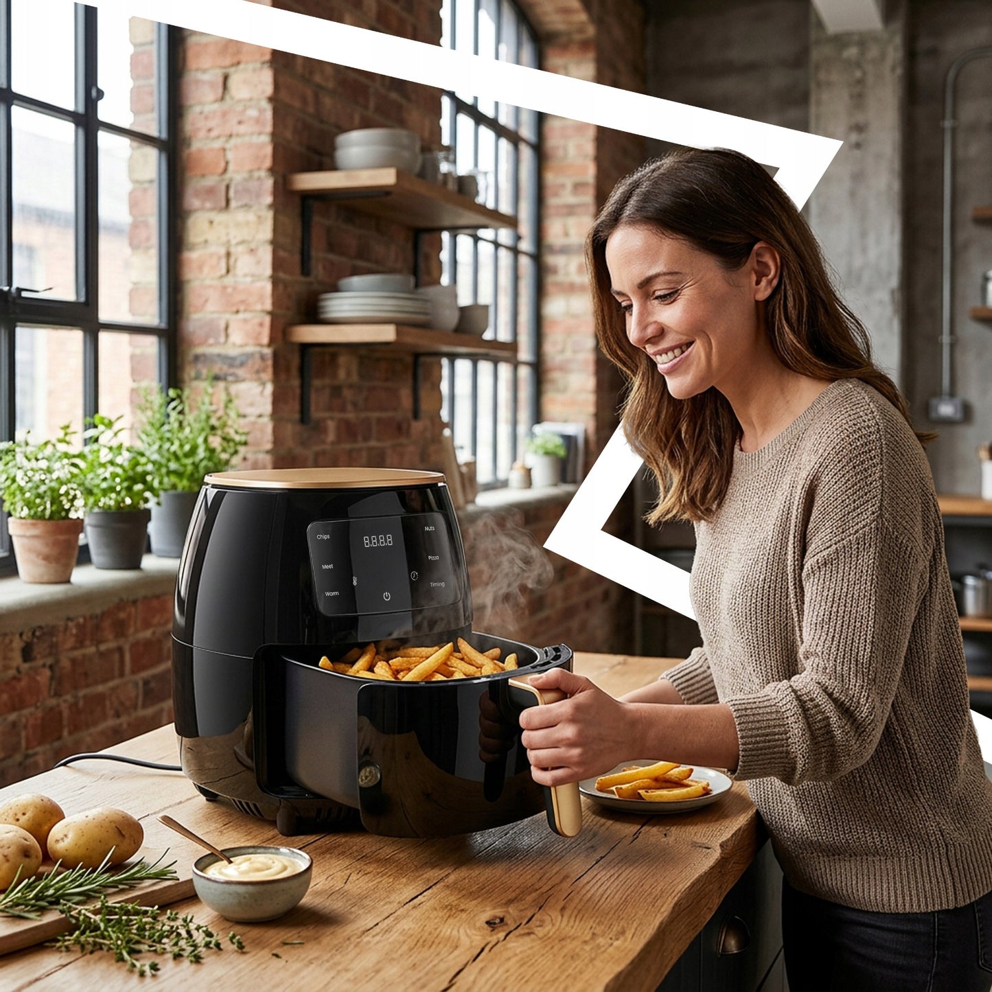 Beriebalinė Keptuvė Air Fryer 6L, 2400W Galingas Orkaitė-Keptuvė
