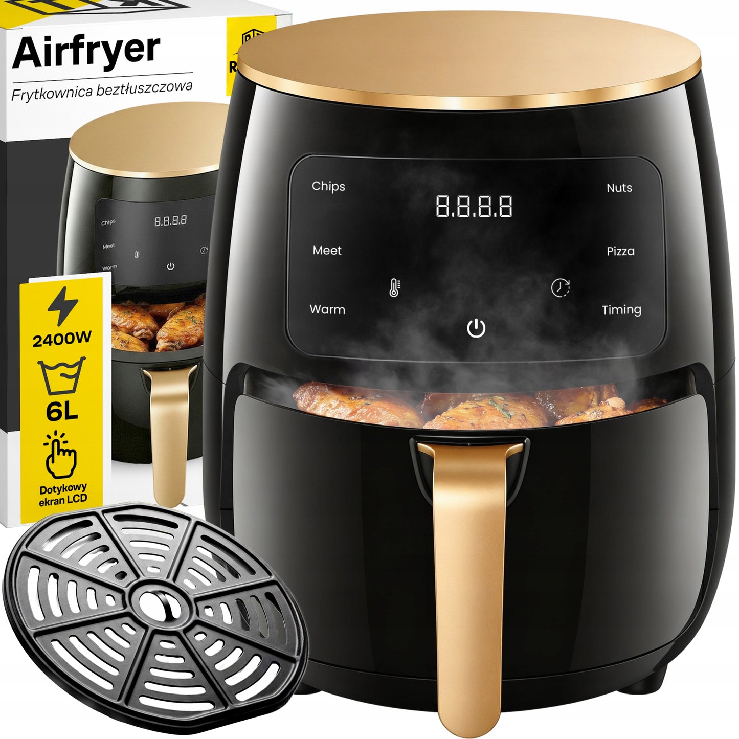 Beriebalinė Keptuvė Air Fryer 6L, 2400W Galingas Orkaitė-Keptuvė