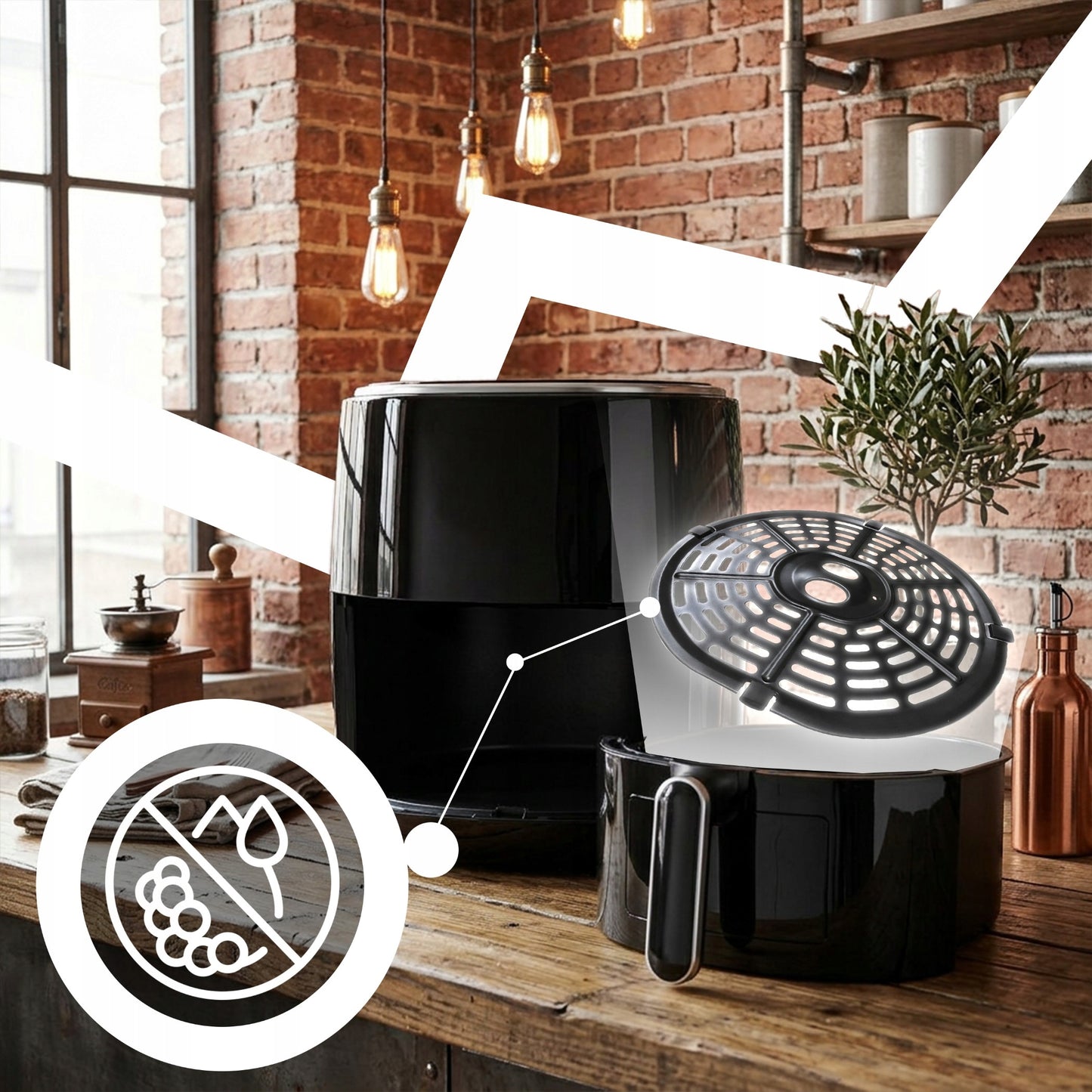 Beztukė Air Fryer Frituoklis-Orkaitė 3,2L, 1200W, 10 Programų