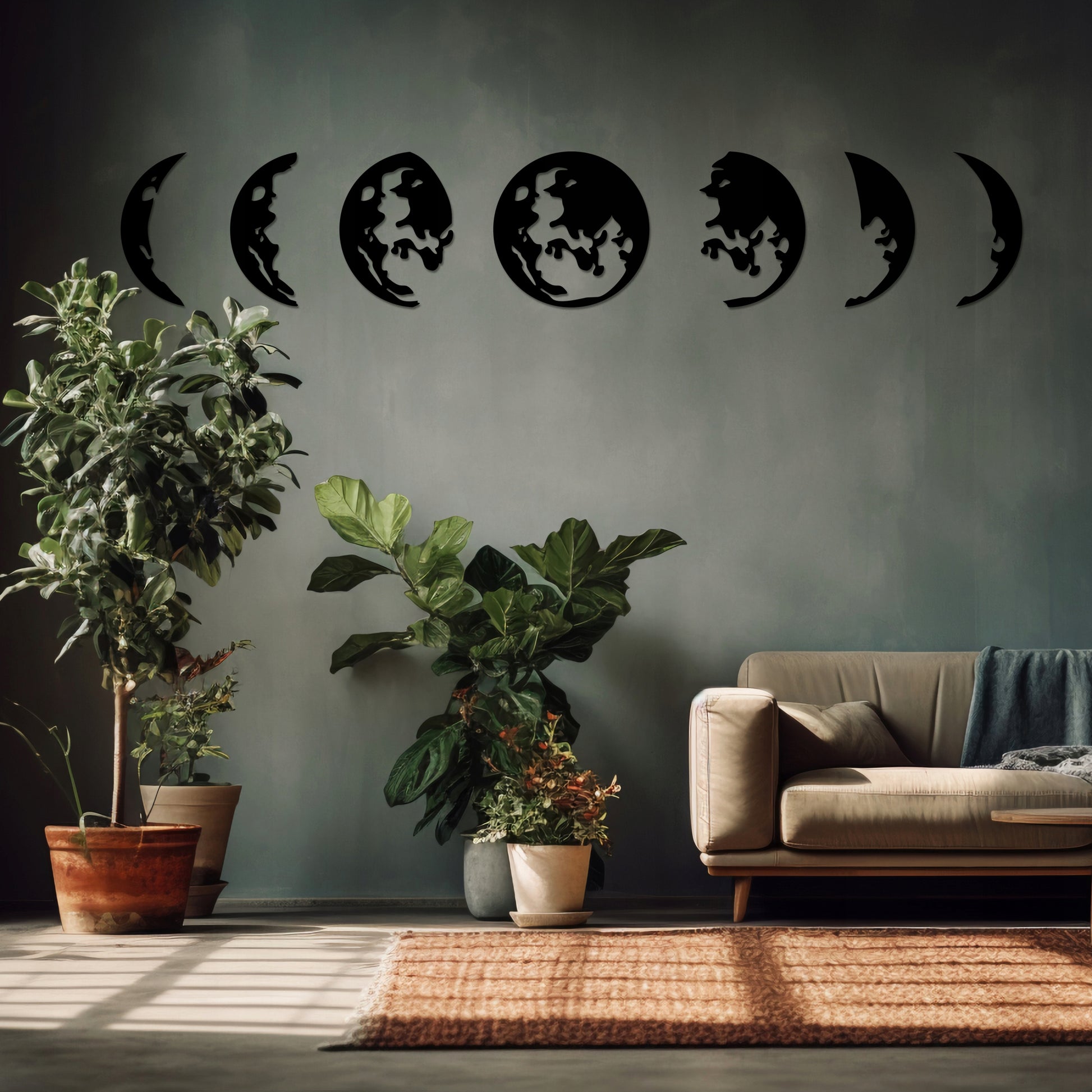 Mėnulio fazių Ažūrinis Dekoratyvinis Panelis 3D Sienos Paveikslas/Dekoracija 180 x 35 cm