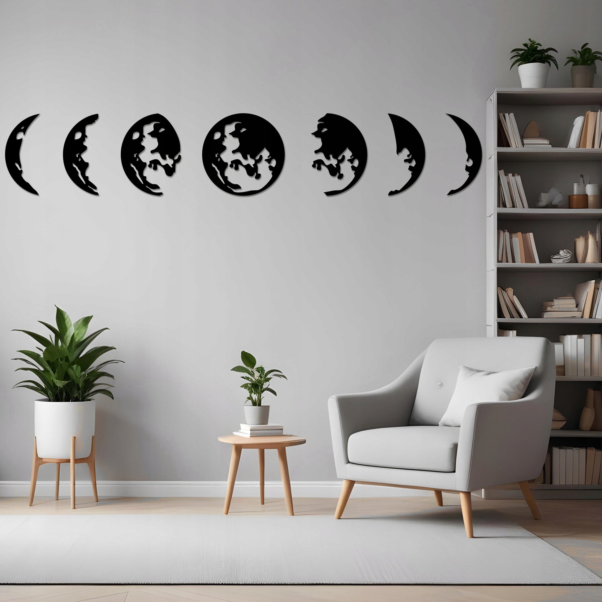 Mėnulio fazių Ažūrinis Dekoratyvinis Panelis 3D Sienos Paveikslas/Dekoracija 180 x 35 cm