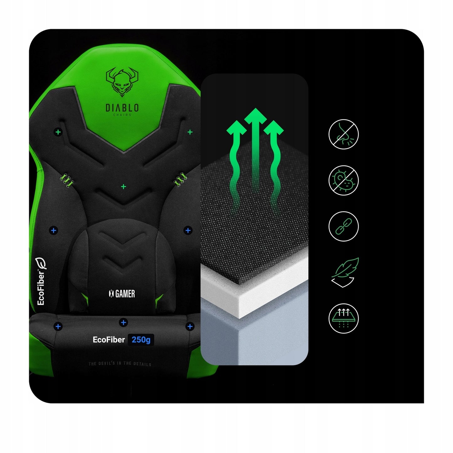 Žaidimų kėdė sukama Diablo X-Gamer 2.0 Standartinio dydžio Smaragdo žalia