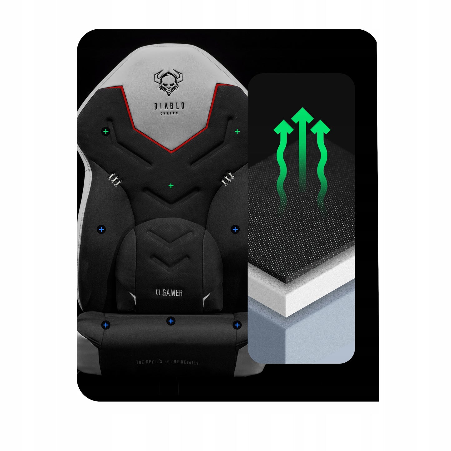 Žaidimų kėdė medžiaginė sukamoji Diablo X-Gamer Normalaus dydžio: Sniego baltumo