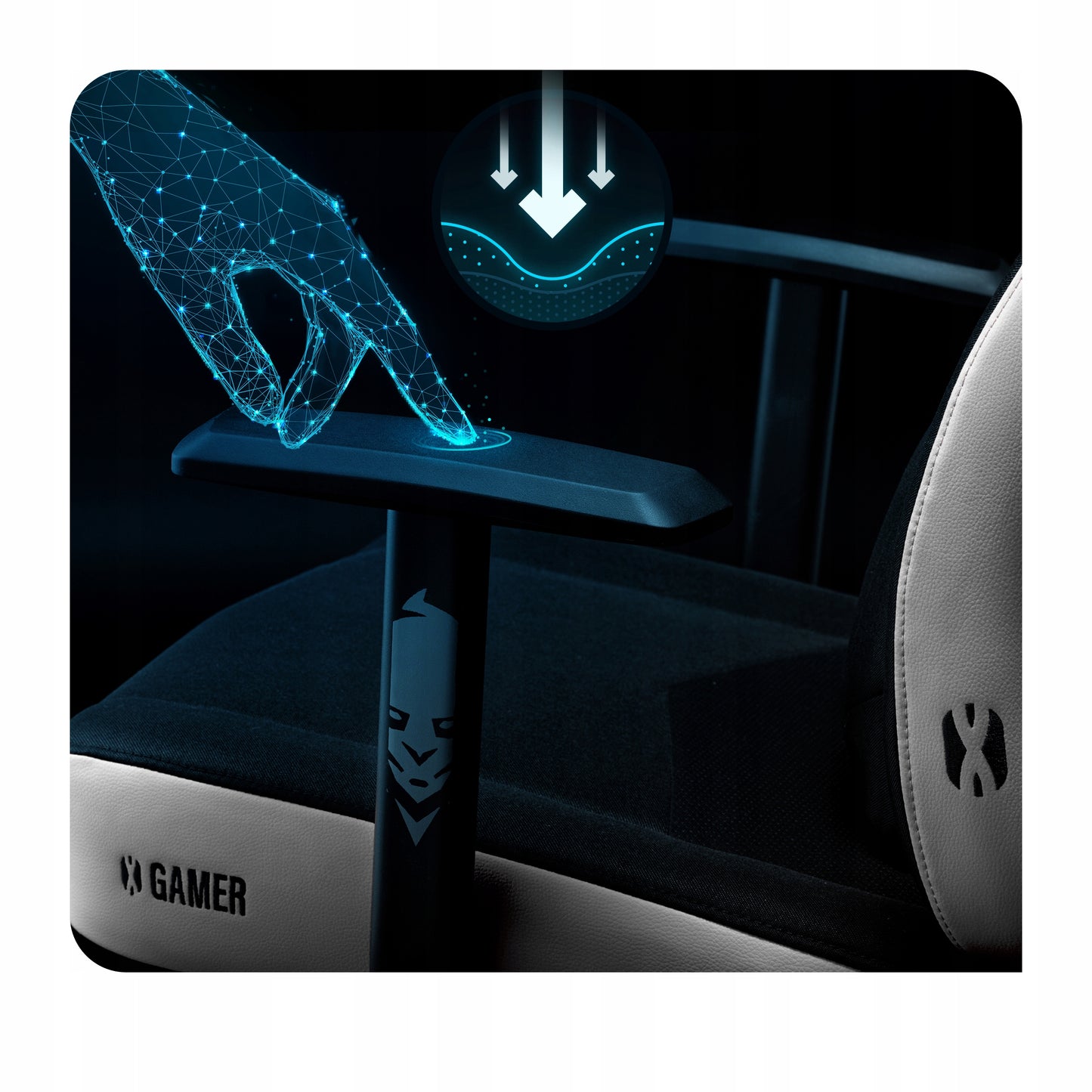 Žaidimų kėdė medžiaginė sukamoji Diablo X-Gamer Normalaus dydžio: Sniego baltumo