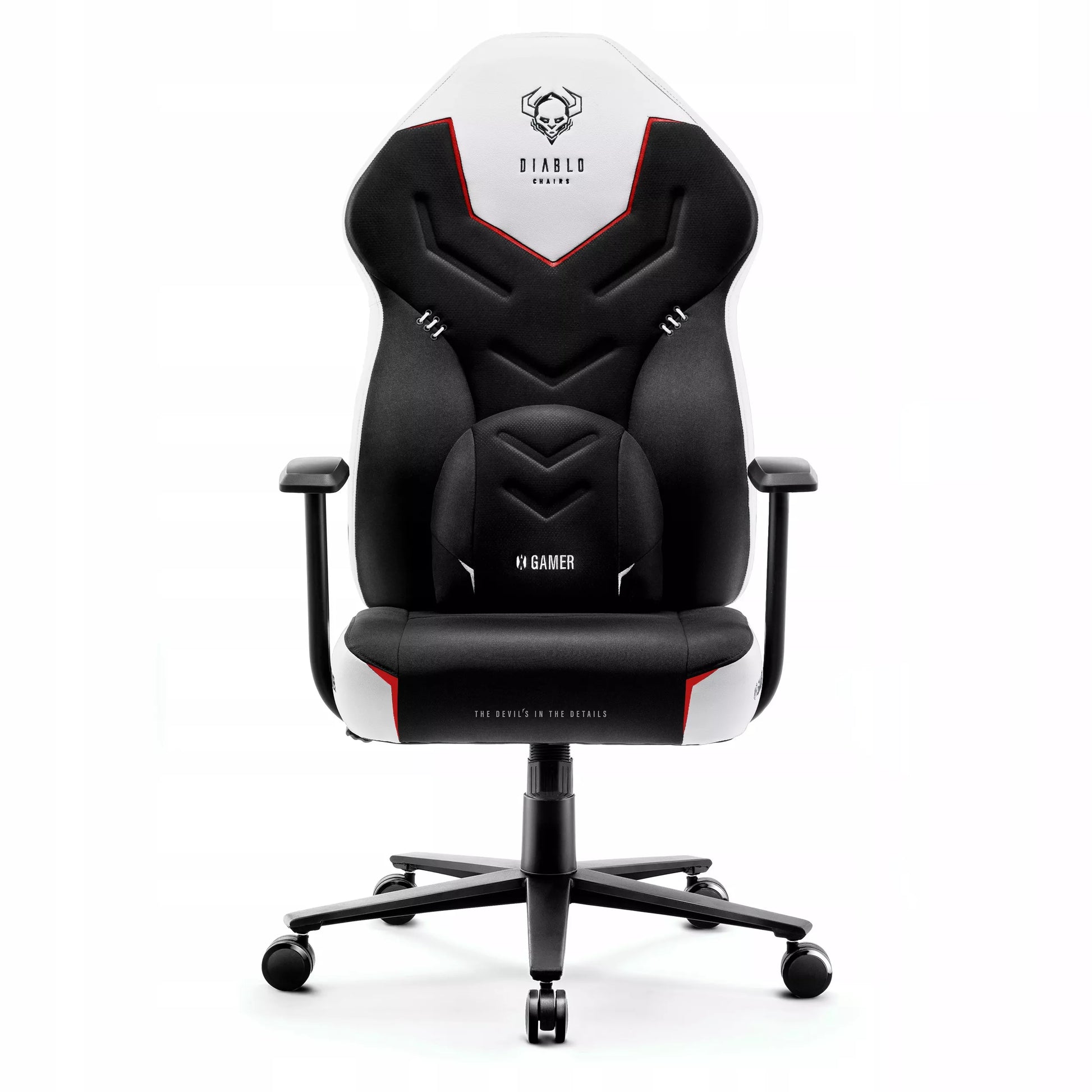 Žaidimų kėdė medžiaginė sukamoji Diablo X-Gamer Normalaus dydžio: Sniego baltumo