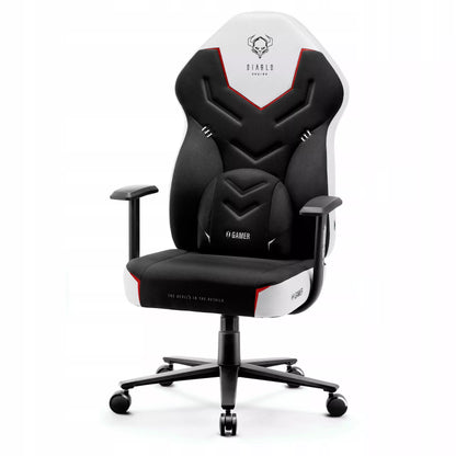 Žaidimų kėdė medžiaginė sukamoji Diablo X-Gamer Normalaus dydžio: Sniego baltumo