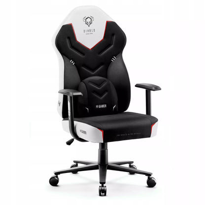 Žaidimų kėdė medžiaginė sukamoji Diablo X-Gamer Normalaus dydžio: Sniego baltumo