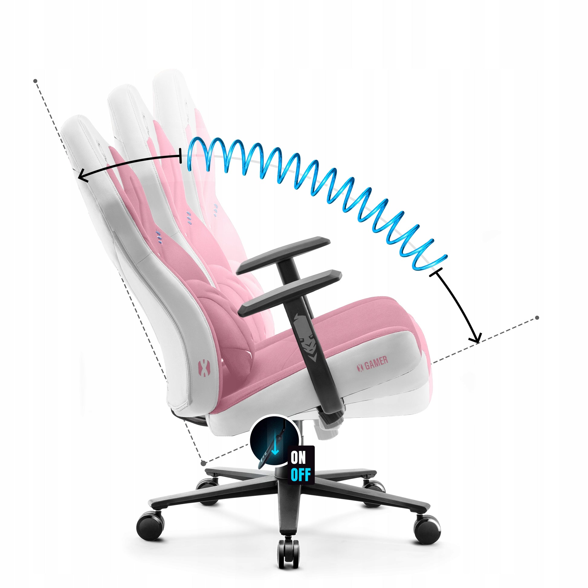 Žaidimų kėdė Rožinė Diablo X-Gamer 2.0 Normal Dydis: Marshmallow Pink