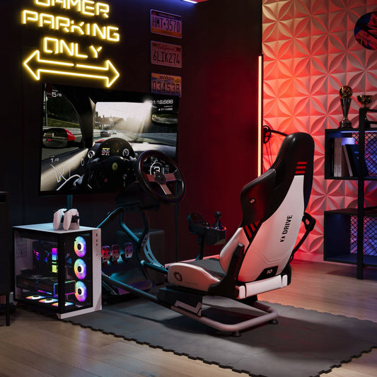 Lenktynių kokpito simuliacinių lenkimų kėdė su vairu DIABLO X-Drive