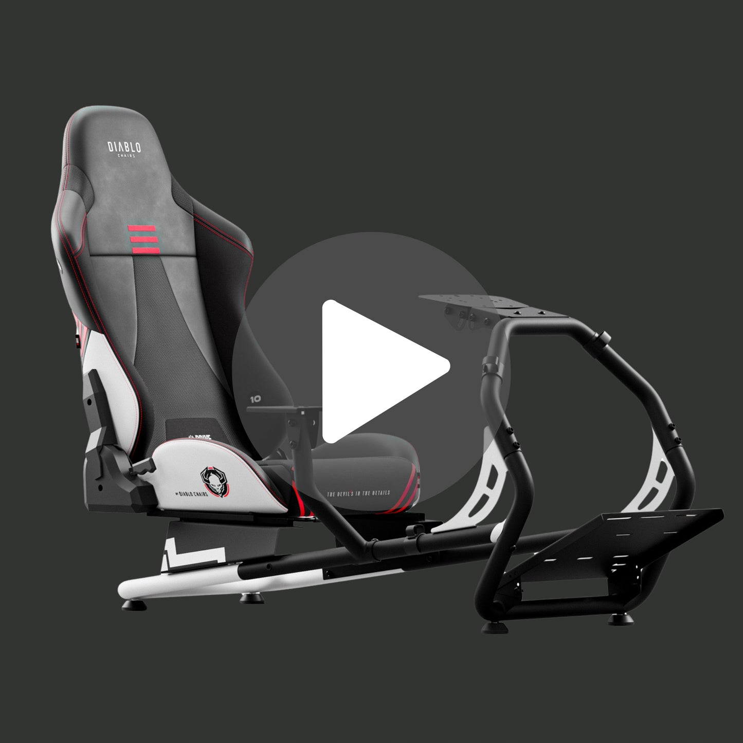 Lenktynių kokpito simuliacinių lenkimų kėdė su vairu DIABLO X-Drive