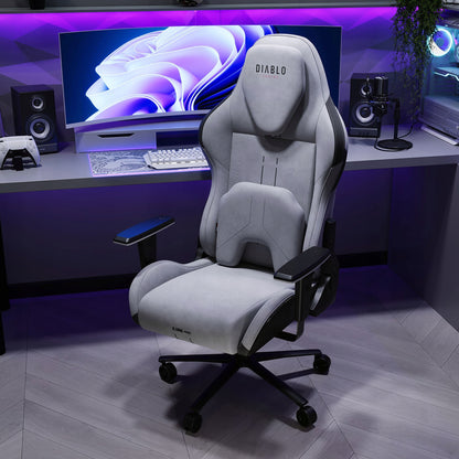 Žaidimų kėdė Diablo Chairs X.One Prime pilkas audinys