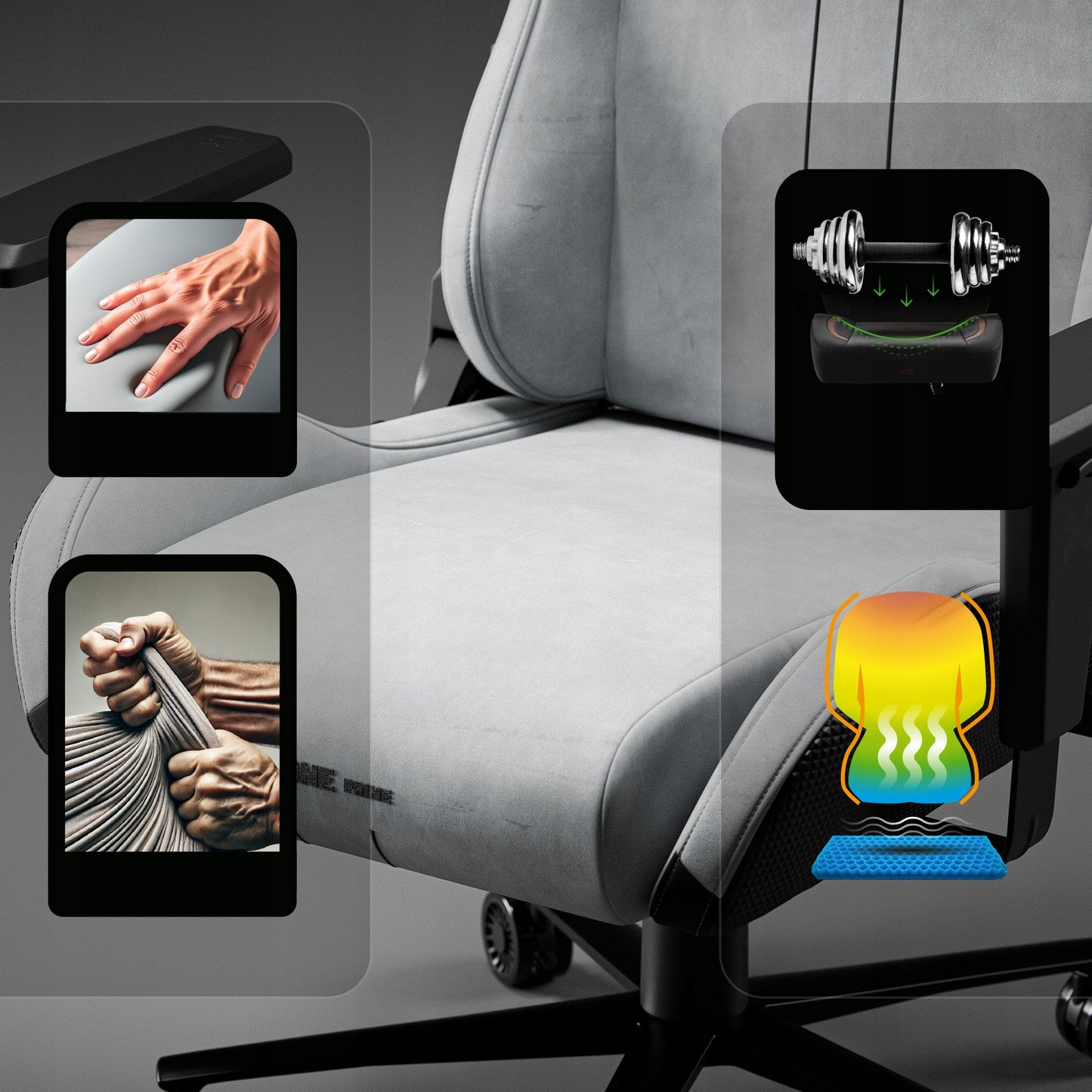 Žaidimų kėdė Diablo Chairs X.One Prime pilkas audinys