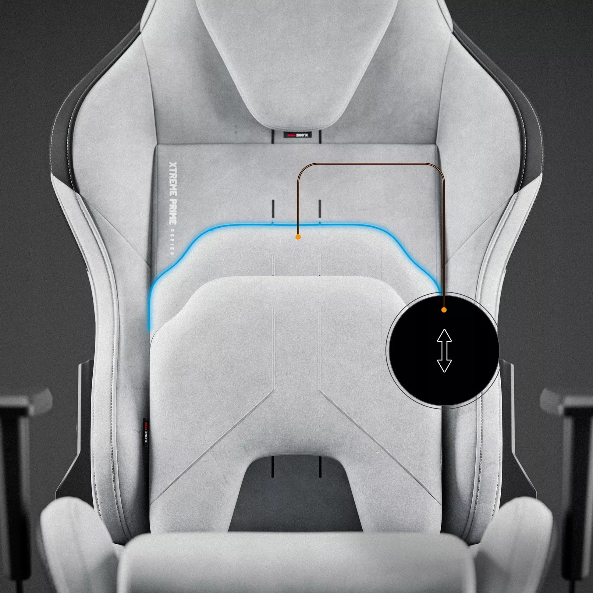 Žaidimų kėdė Diablo Chairs X.One Prime pilkas audinys