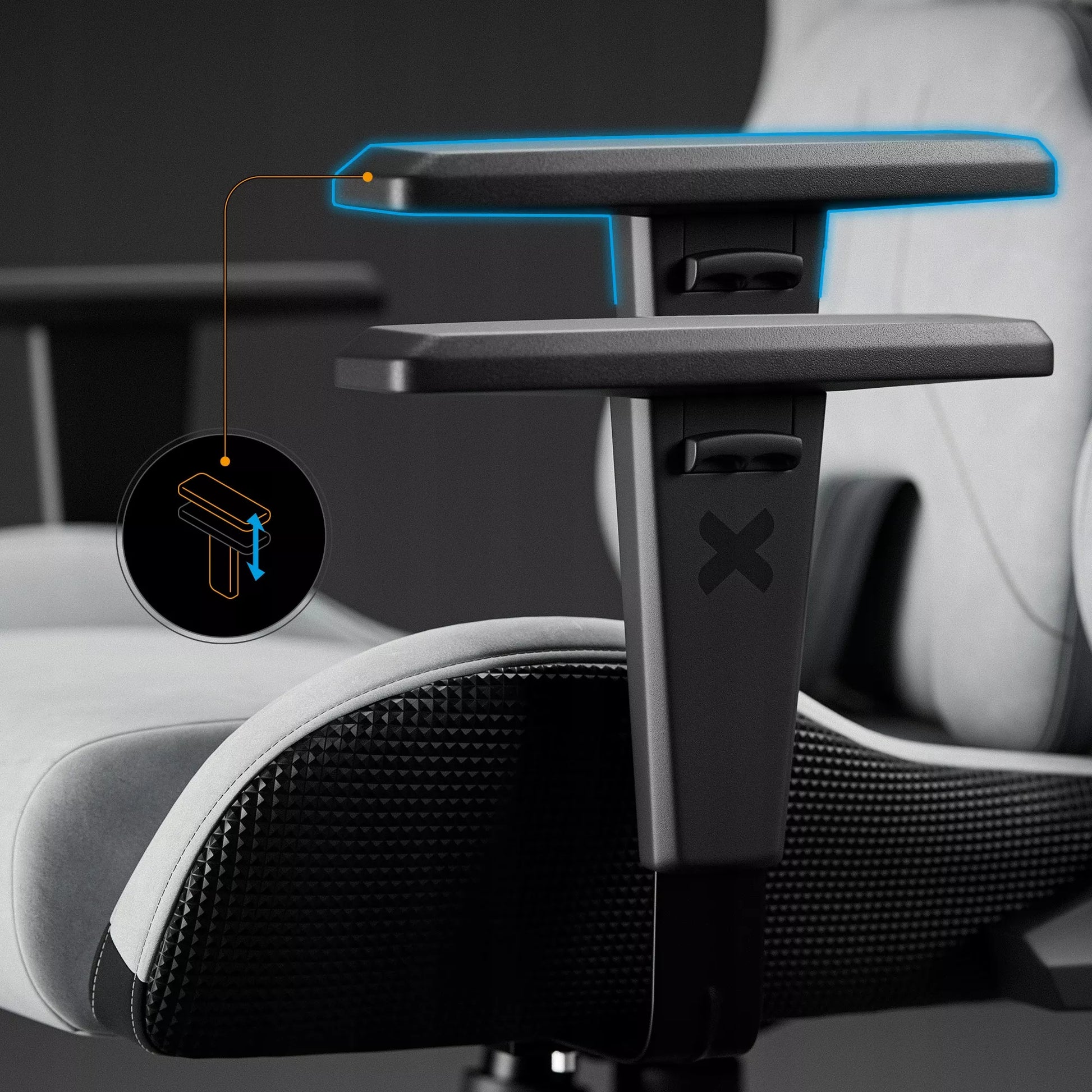 Žaidimų kėdė Diablo Chairs X.One Prime pilkas audinys
