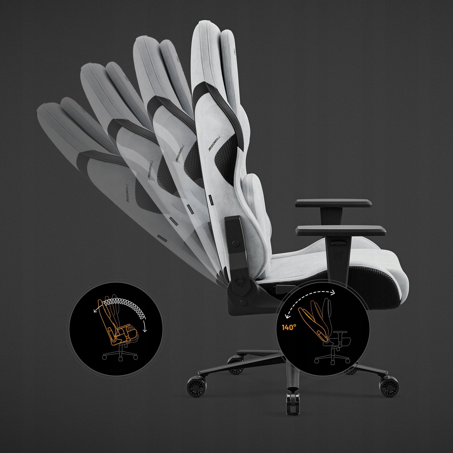 Žaidimų kėdė Diablo Chairs X.One Prime pilkas audinys