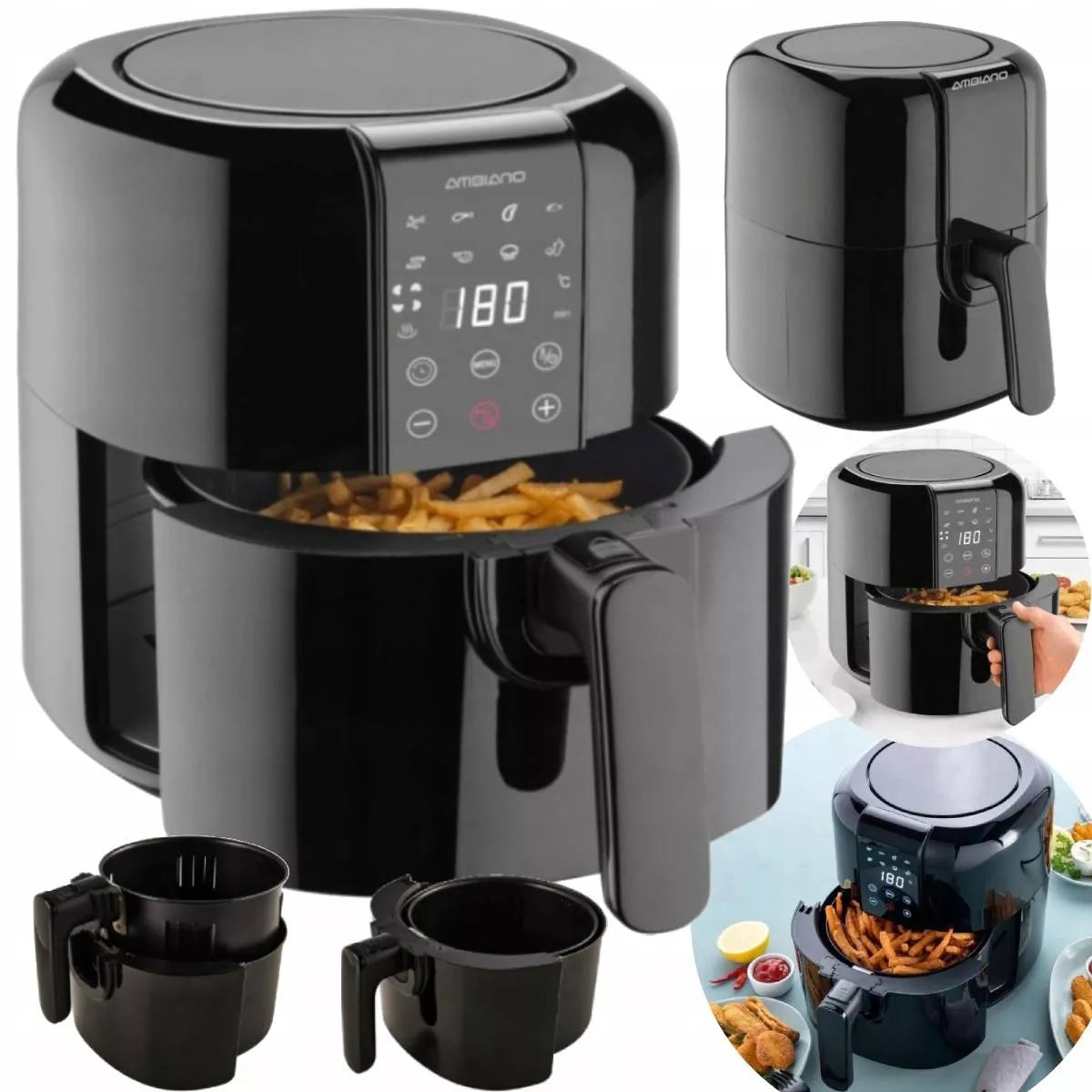 Ambiano „Air Fryer“ 1400W – sveikas kepimas be aliejaus