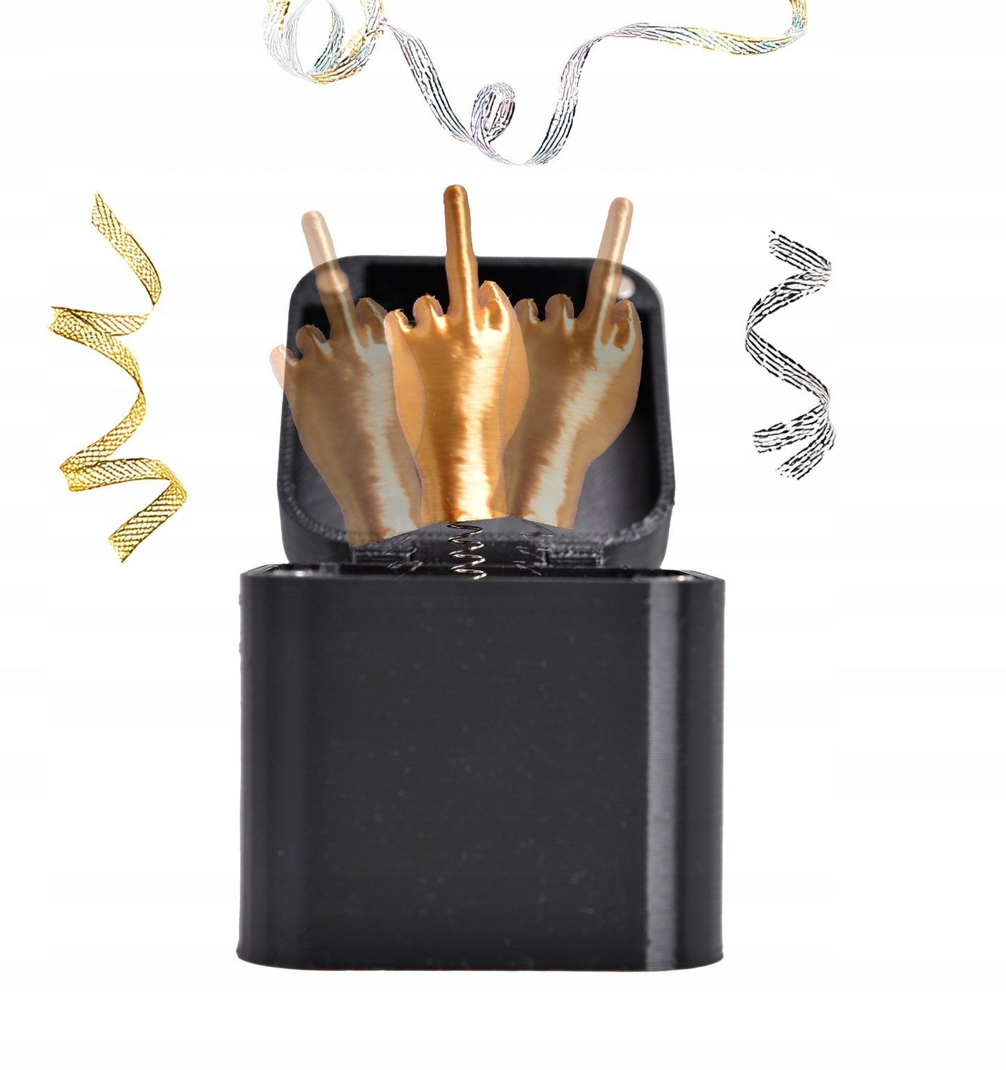 Juokingas iššokantis rankos su viduriniu pirštu pokštas - originali dovana