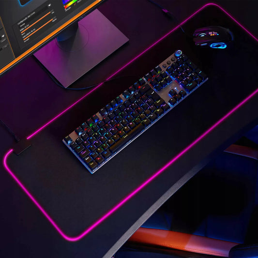 Žaidimų pelės kilimėlis su LED RGB apšvietimu