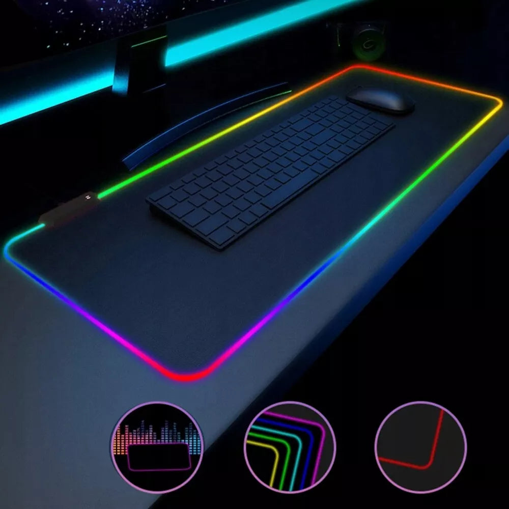 Žaidimų pelės kilimėlis su LED RGB apšvietimu