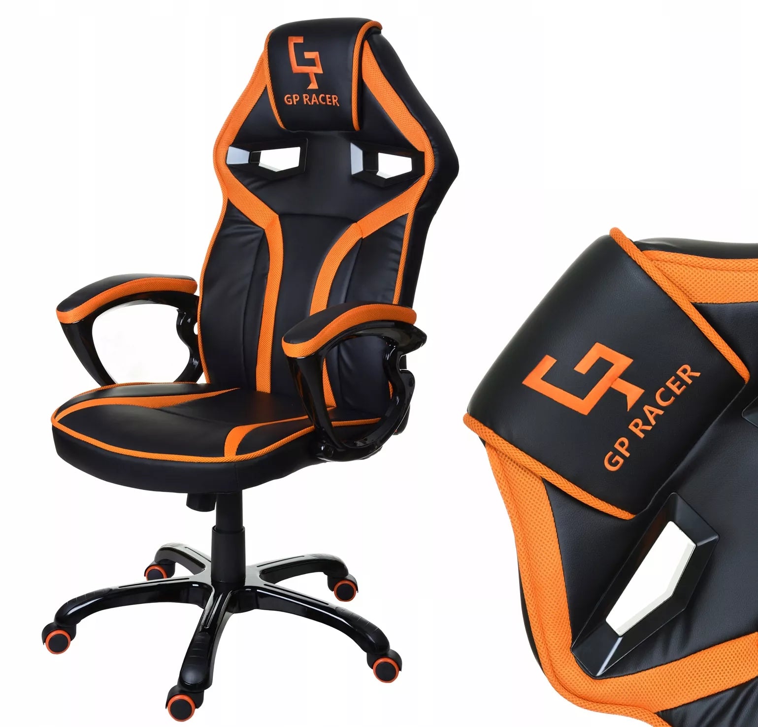 Žaidimų kėdė žaidėjams – oranžinė, ergonomiška