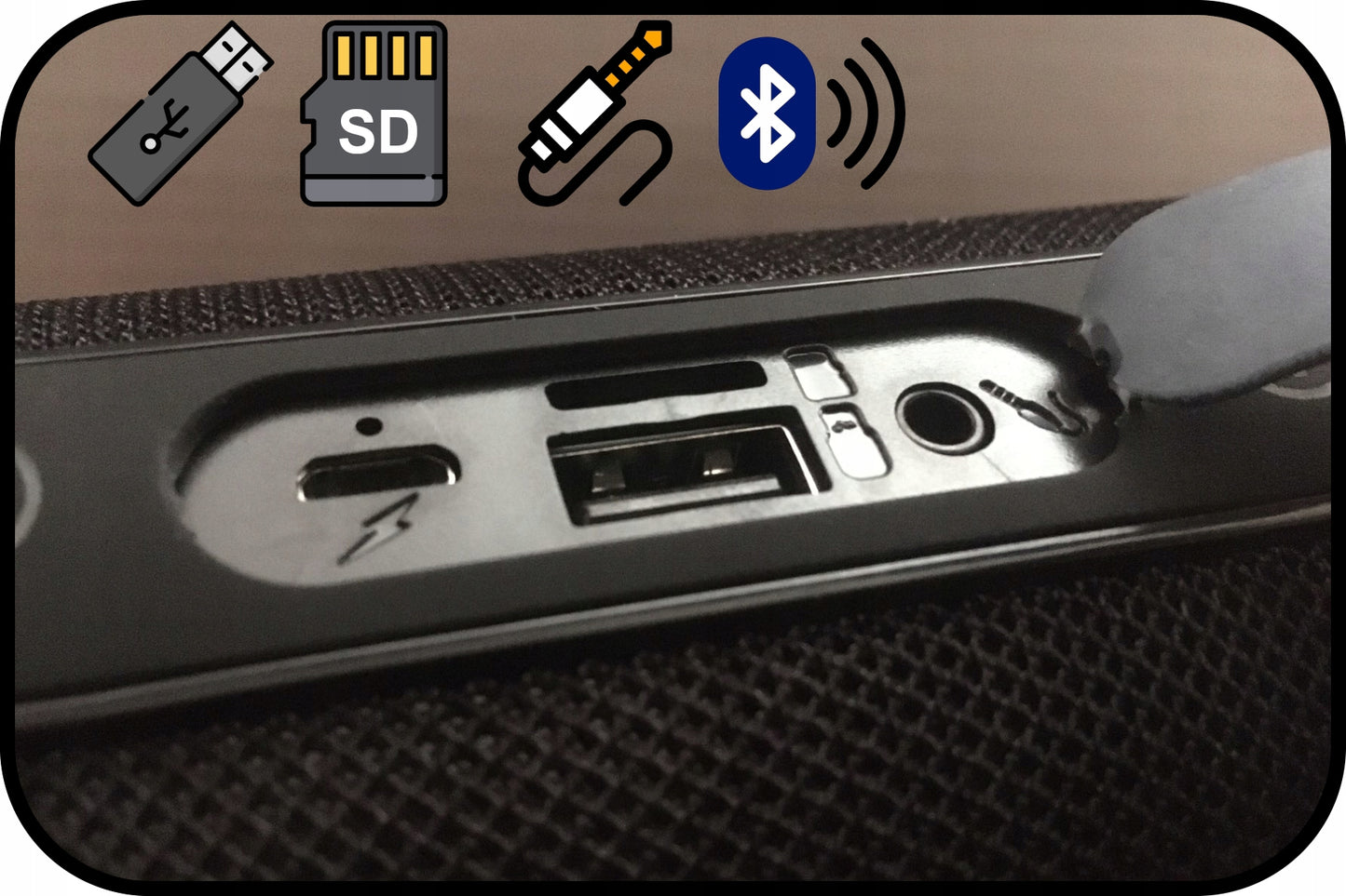 Nešiojamas Belaidis Bluetooth Garsiakalbis USB SD AUX FM Radijas Bokso Tipo Kolonėlė