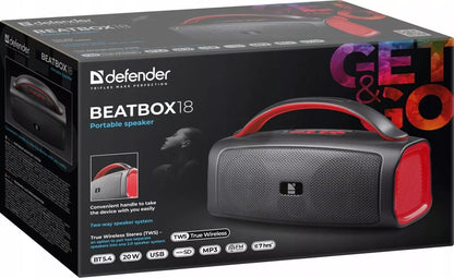 NEŠIOJAMASIS GARSIAKALBIS BEATBOX 18 BLUETOOTH 20W BT5.4 FM RADIJAS MP3 DVISTIPRIS