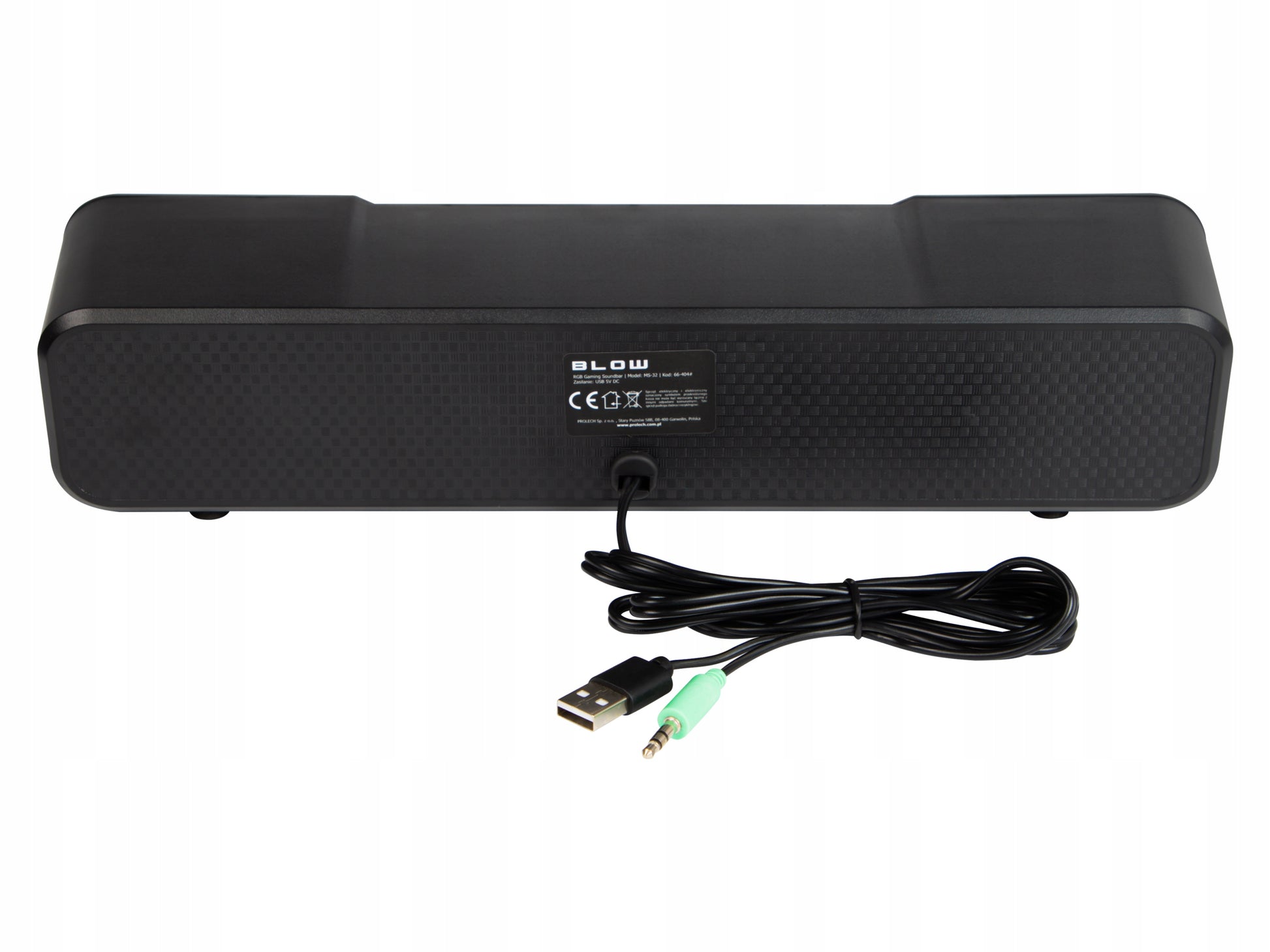 Žaidimų garso juosta (Soundbar) kompiuteriui, 3,5 mm Mini-Jack, AUX, USB, DC, RGB LED