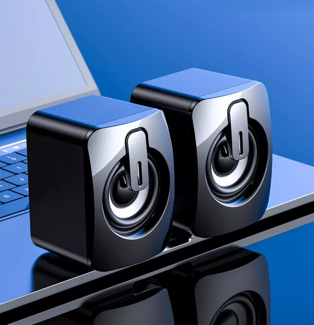 USB 2.0 KOMPIUTERINĖS GARSIAKALBĖS PC NEŠIOJAMAM KOMPIUTERIUI TELEVIZORIUI RGB LED AUX 2x
