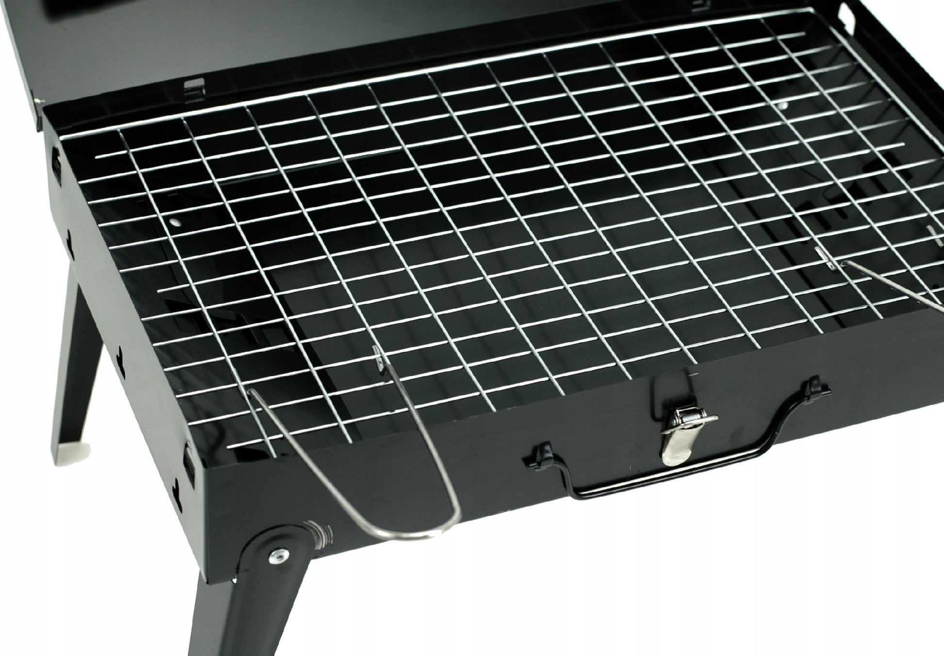 Sodo GRILIS TURISTINIS PERKELIAMAS SULANKSTOMAS BBQ LAGAMINAS SU AKSESUARAIS