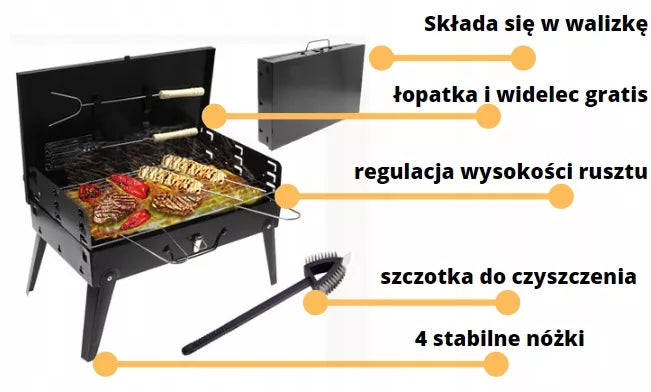 Sodo šašlykinė turistinė – perkeliamas sulankstomas BBQ
