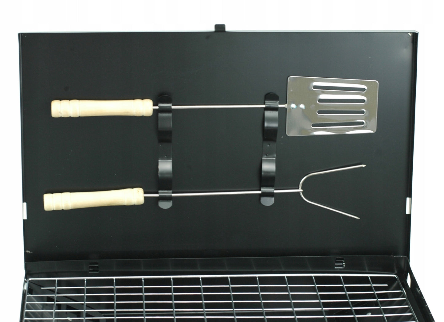 Sodo GRILIS TURISTINIS PERKELIAMAS SULANKSTOMAS BBQ LAGAMINAS SU AKSESUARAIS