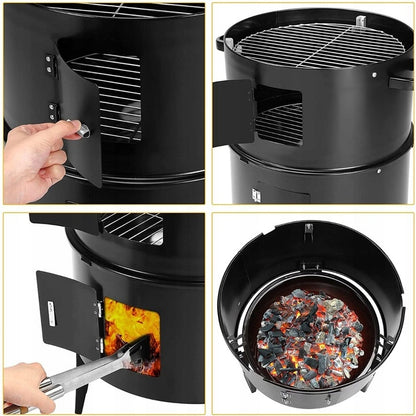 SODO GARDEN GRILIS-RŪKYKLA 6-IN-1, SKIRTAS MEDIENAI IR BRIKETAMS, XXL