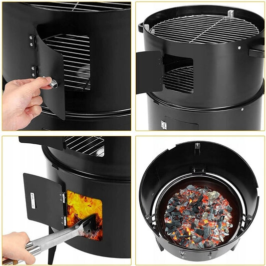 SODO GARDEN GRILIS-RŪKYKLA 6-IN-1, SKIRTAS MEDIENAI IR BRIKETAMS, XXL