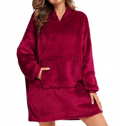 Stora, šilta, oversize „kocbluza“ – antklodė su rankovėmis 2in1, chalatas, pliušinė