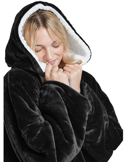 Stora, šilta, oversize „kocbluza“ – antklodė su rankovėmis 2in1, chalatas, pliušinė