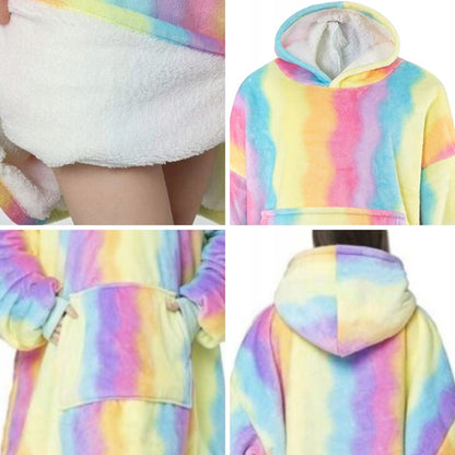 Stora, šilta, oversize „kocbluza“ – antklodė su rankovėmis 2in1, chalatas, pliušinė