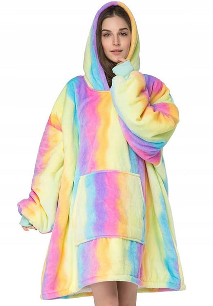 Stora, šilta, oversize „kocbluza“ – antklodė su rankovėmis 2in1, chalatas, pliušinė