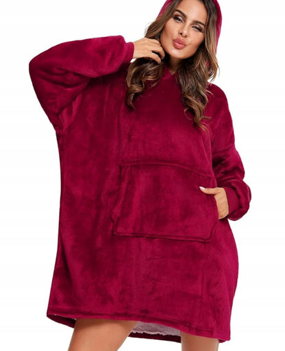 Stora, šilta, oversize „kocbluza“ – antklodė su rankovėmis 2in1, chalatas, pliušinė