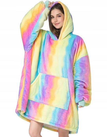 Stora, šilta, oversize „kocbluza“ – antklodė su rankovėmis 2in1, chalatas, pliušinė