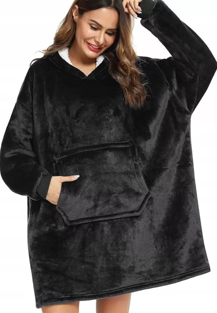 Stora, šilta, oversize antklodė su rankovėmis 2in1, chalatas, pliušinė
