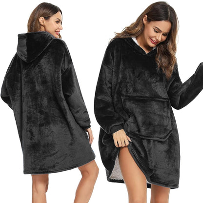 Stora, šilta, oversize „kocbluza“ – antklodė su rankovėmis 2in1, chalatas, pliušinė