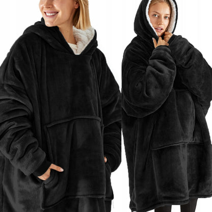 Stora, šilta, oversize „kocbluza“ – antklodė su rankovėmis 2in1, chalatas, pliušinė