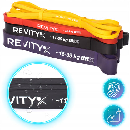 Atspariosios treniruočių gumos, fitneso juostos CrossFit, gumų rinkinys POWER BAND 4 vnt.